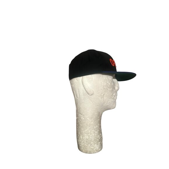 Oakley Orange Embroidered Letters Black Blue Snapback Hat Cap - Picture 4 of 7